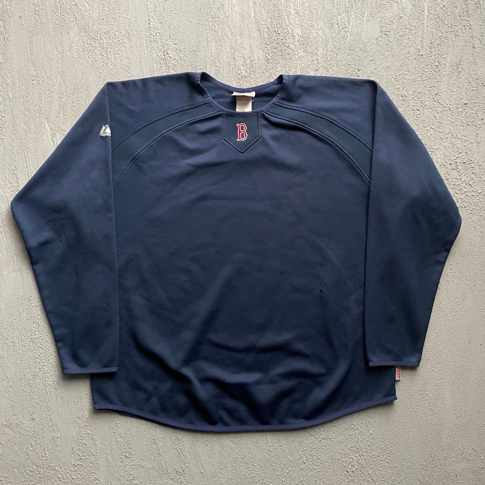 Vintage Boston Red Sox MLB Pullover Jersey Mens 2XL Navy Blue 2000s Majestic
